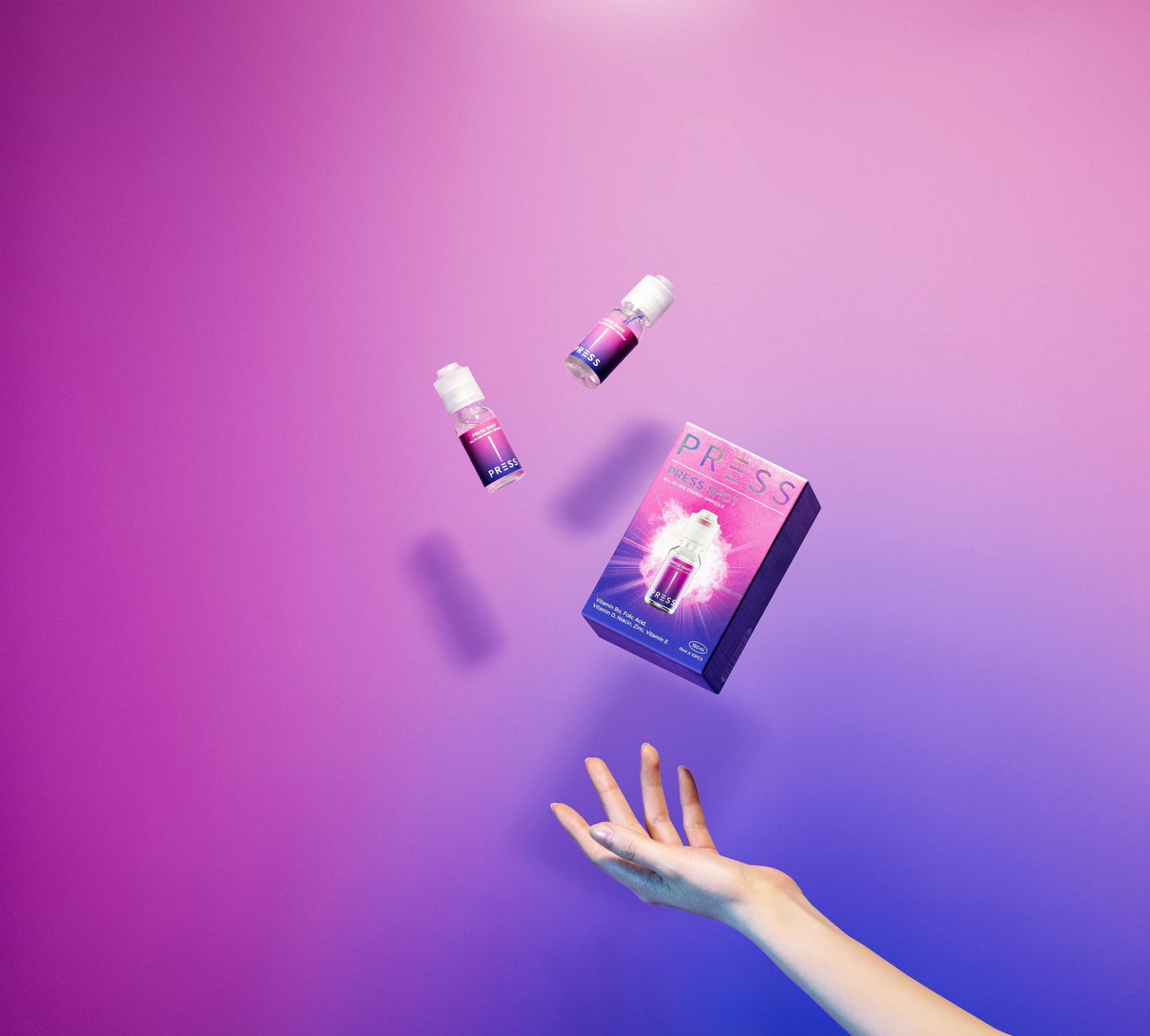 PRESS SHOT 韓国発 マルチビタミン美容ドリンク、15mL×10本|B12・D・E/アミノ酸11種